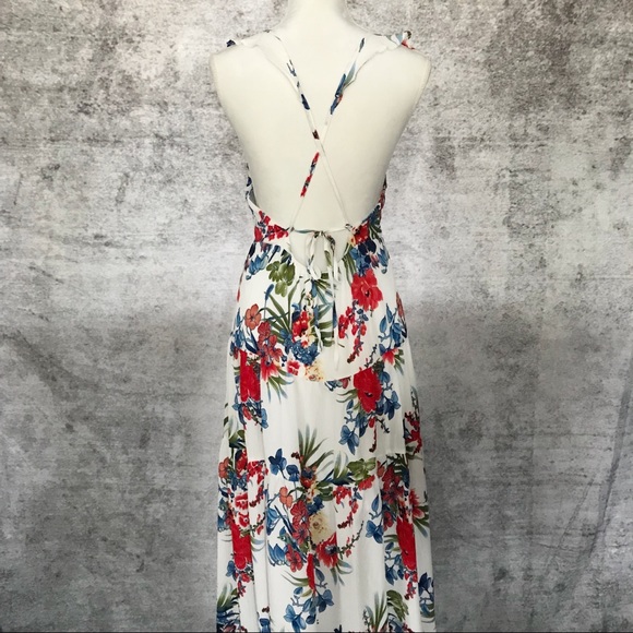 Floral Plunging Ruffle V-Neck Maxi - Picture 4 of 7